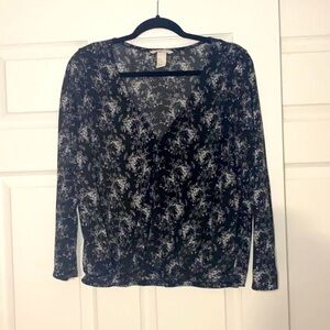 H&M Floral Printed V Neck Blouse